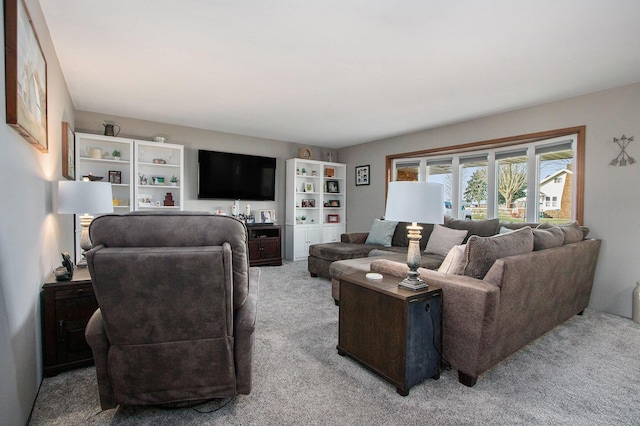 view of carpeted living area