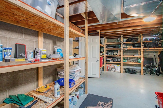 view of storage area