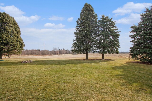 view of yard featuring a rural view