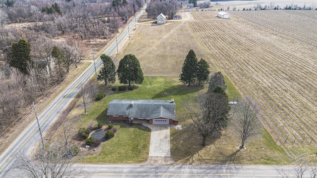 bird's eye view featuring a rural view