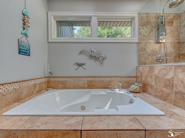 full bath with a whirlpool tub