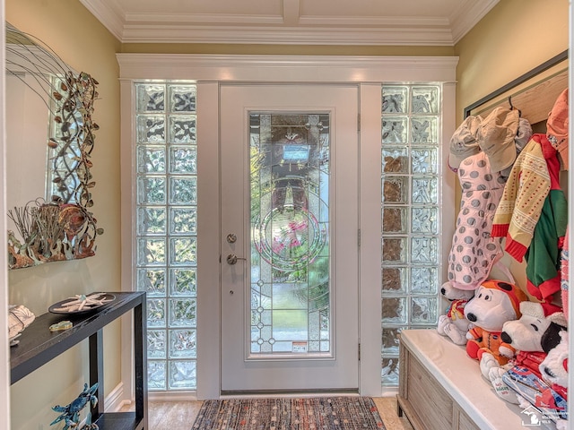 entrance foyer with crown molding