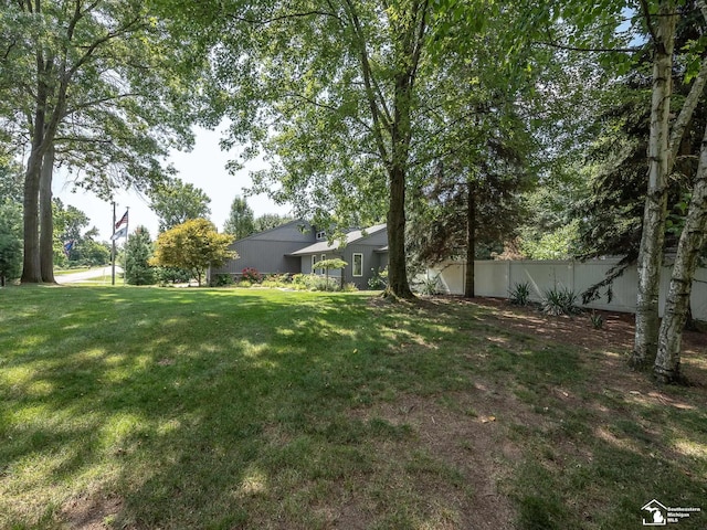 view of yard featuring fence