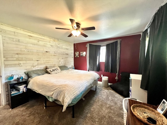 bedroom with carpet and ceiling fan