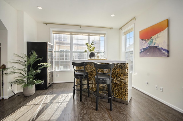 2822 Purley Ave, Ann Arbor, MI 48105 - dining area with dark wood-type flooring, baseboards, and recessed lighting