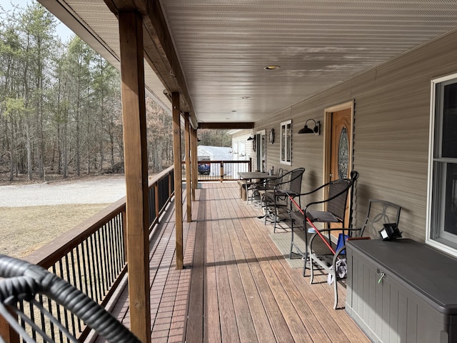 wooden deck with a porch