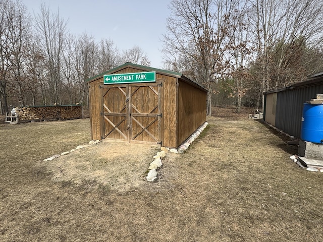 view of shed