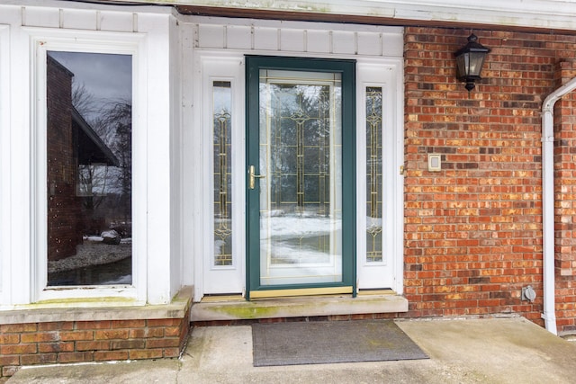 4355 S Lapeer Rd, Metamora, MI 48455 - doorway to property with brick siding