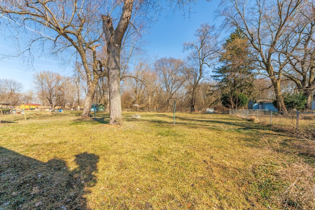 view of yard with fence