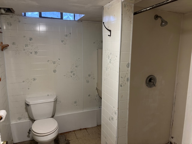 full bath featuring toilet and  shower combination