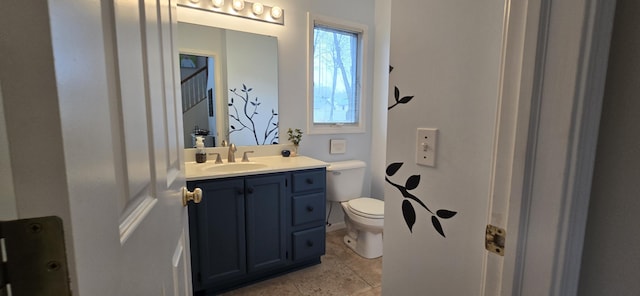 bathroom with toilet and vanity