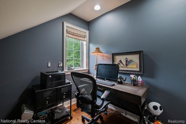 6654 College Park, Clarkston, MI 48346 - office space featuring lofted ceiling and wood finished floors