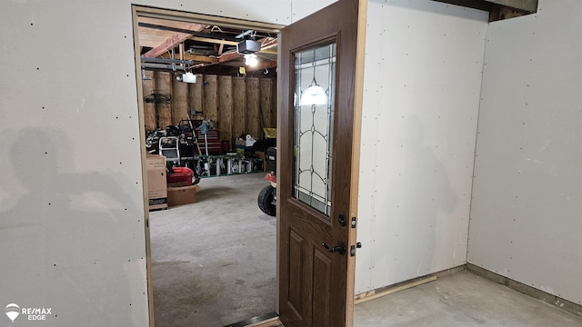 hallway featuring concrete floors