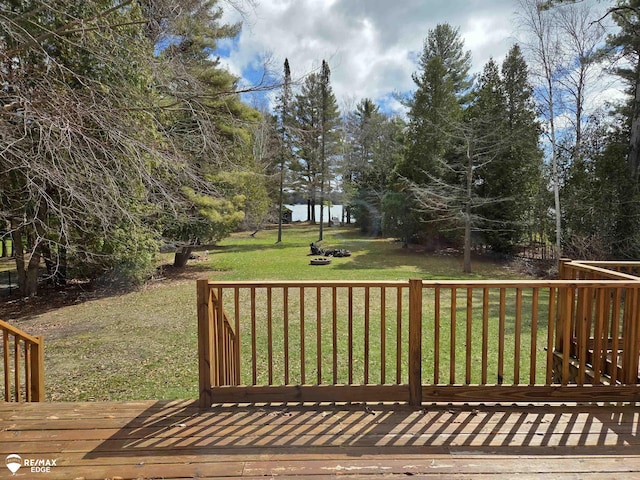 deck with a yard