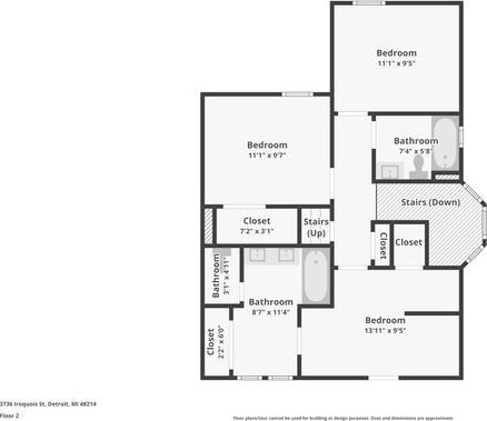 3736 Iroquois St, Detroit, MI 48214 - plan