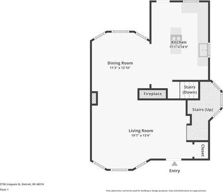 3736 Iroquois St, Detroit, MI 48214 - view of layout