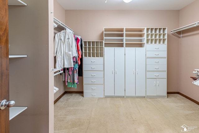 spacious closet with carpet floors