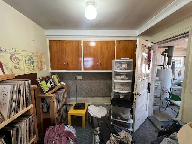 interior space featuring water heater