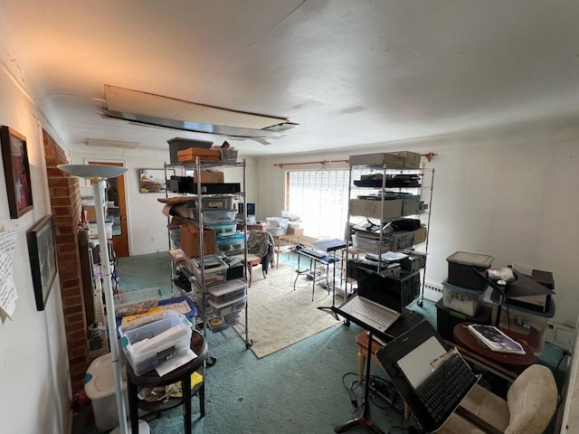 interior space featuring carpet floors