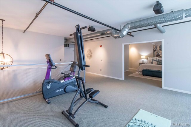 100 N Center St Unit 302, Royal Oak, MI 48067 - exercise area featuring carpet floors and baseboards