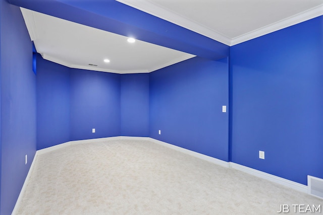 6579 Partridge Ln, Holland, MI 49423 - carpeted spare room featuring crown molding, recessed lighting, and baseboards