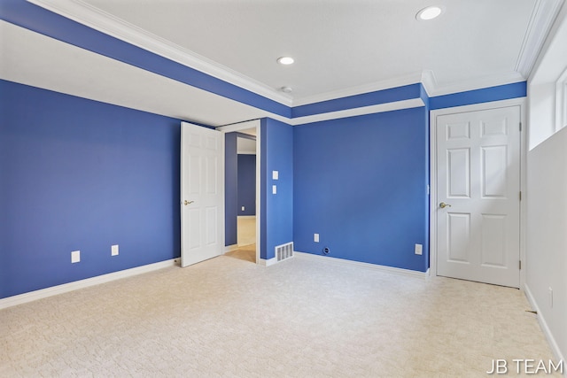 6579 Partridge Ln, Holland, MI 49423 - unfurnished bedroom with ornamental molding, baseboards, recessed lighting, and carpet flooring