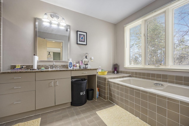 23930 Greenglen Ct, Franklin, MI 48025 - full bath featuring tile patterned floors, a bath, and vanity