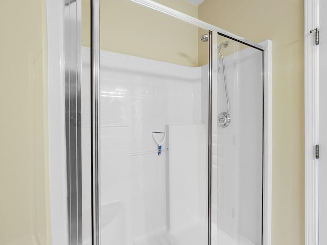 bathroom featuring a stall shower