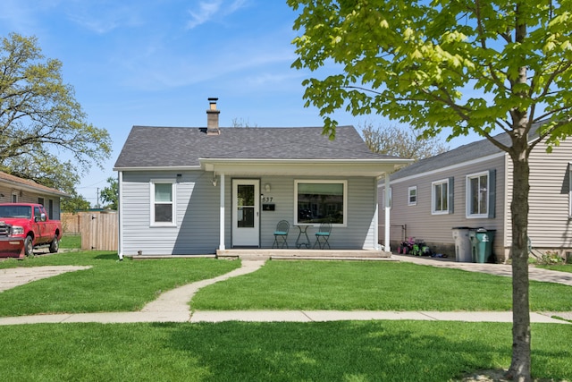 537 Andresen Ct, Hazel Park, MI 48030 - bungalow-style house with covered porch and a chimney