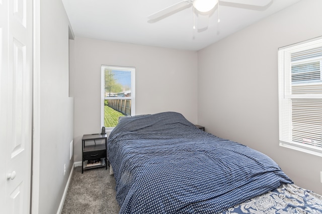 537 Andresen Ct, Hazel Park, MI 48030 - carpeted bedroom with baseboards and a ceiling fan