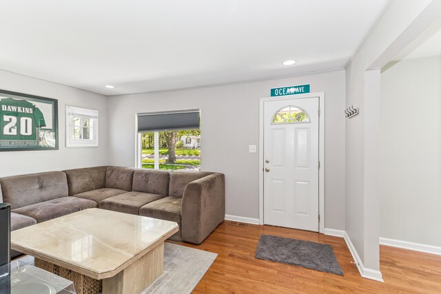 537 Andresen Ct, Hazel Park, MI 48030 - entrance foyer featuring plenty of natural light, light wood finished floors, baseboards, and recessed lighting