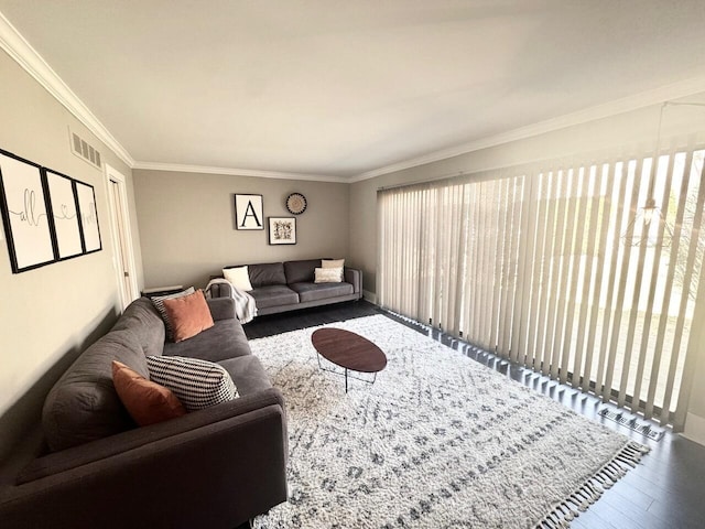 1420 E Oakbrook E Unit 63, Rochester Hills, MI 48307 - living room with wood finished floors and crown molding