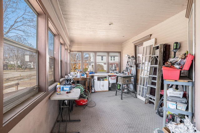 28 Orchard Pl, Battle Creek, MI 49017 - sunroom / solarium featuring wood ceiling