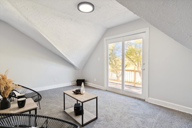 bonus room with a wealth of natural light, a textured ceiling, and carpet