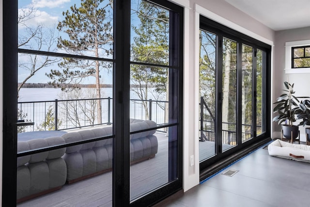 doorway to outside with visible vents