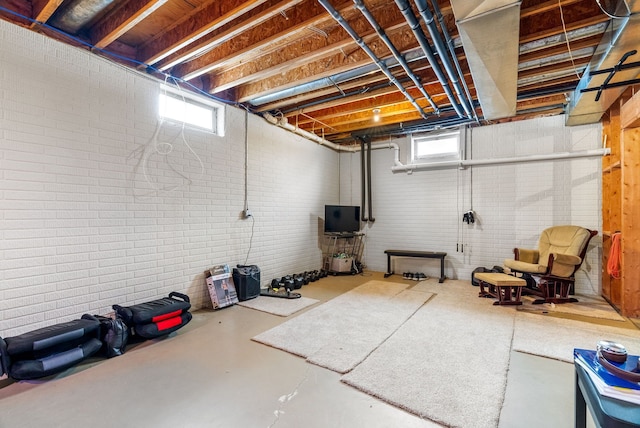 basement featuring a healthy amount of sunlight