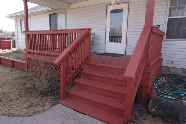 1758 Manor Rd, Au Gres, MI 48703 - view of wooden deck