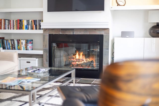 9696 Union Pier Rd, Union Pier, MI 49129 - interior details featuring a tiled fireplace