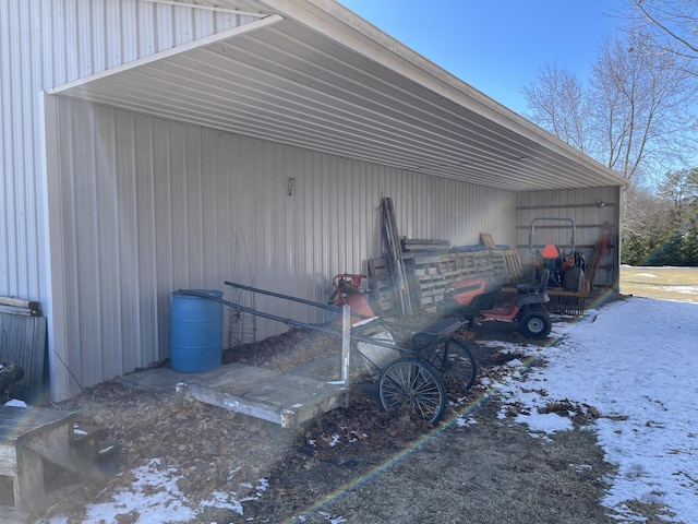 70255 51st St, Lawrence, MI 49064 - snow covered property with an outbuilding and a carport
