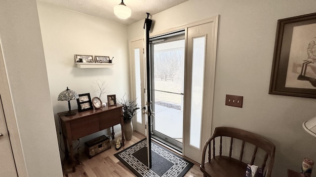 70255 51st St, Lawrence, MI 49064 - entryway with a textured ceiling and light wood-style flooring