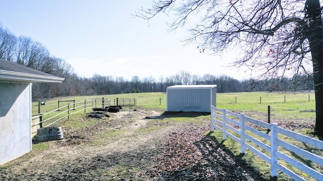 70255 51st St, Lawrence, MI 49064 - view of yard with a rural view, fence, an outbuilding, and a shed