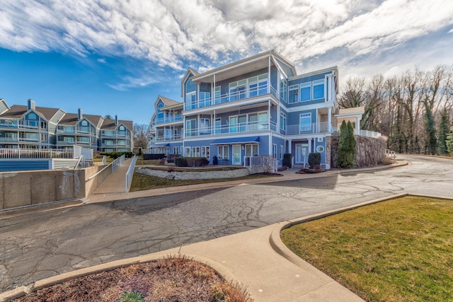 view of front of home with a residential view