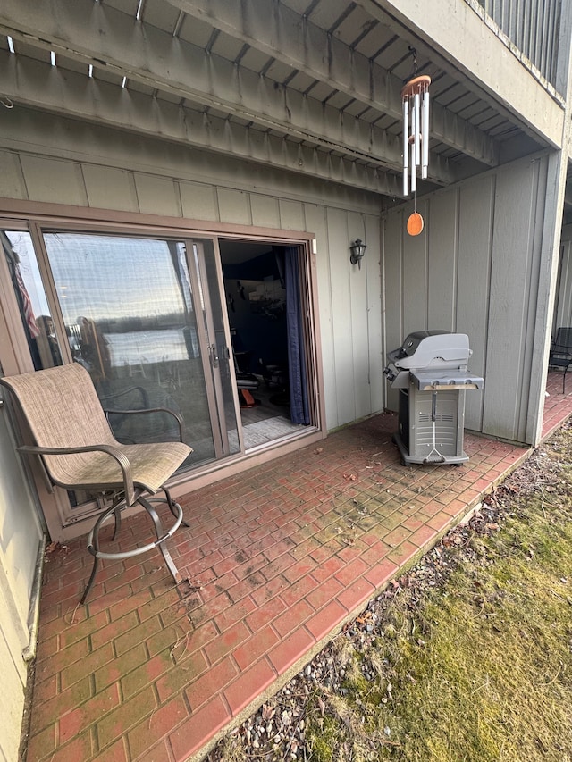 view of patio / terrace featuring a grill