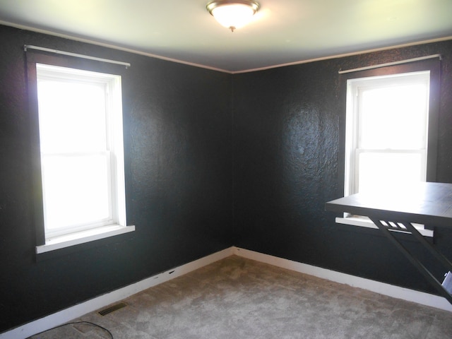 5972 Birch Run Rd, Millington, MI 48746 - carpeted empty room featuring baseboards, visible vents, and a wealth of natural light