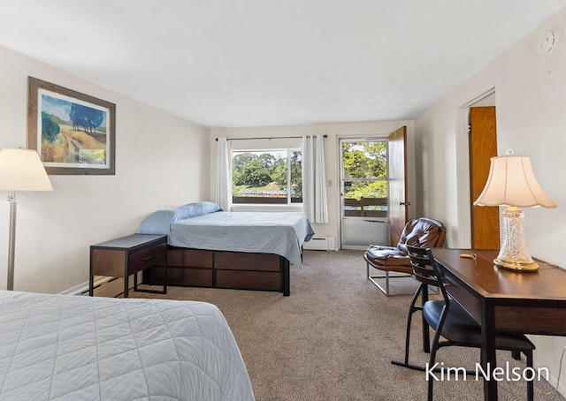 6195 Murray Rd, Whitehall, MI 49461 - bedroom featuring baseboard heating and carpet
