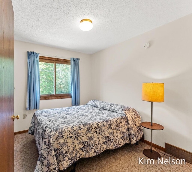 6195 Murray Rd, Whitehall, MI 49461 - carpeted bedroom featuring visible vents, a textured ceiling, and baseboards
