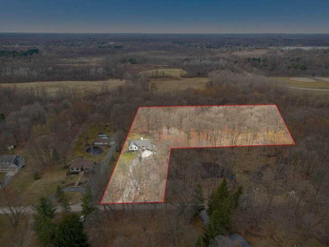 bird's eye view featuring a rural view