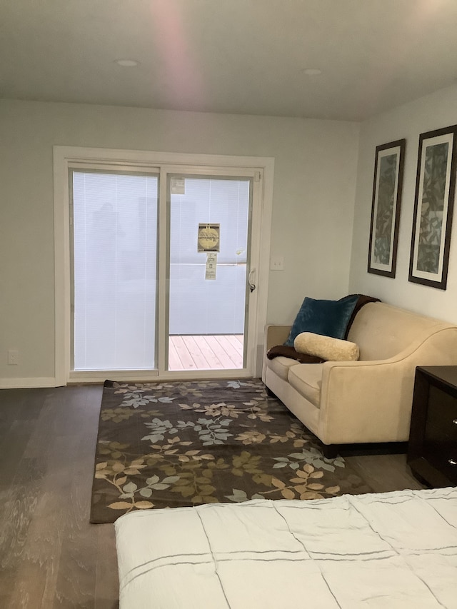 living area with wood finished floors