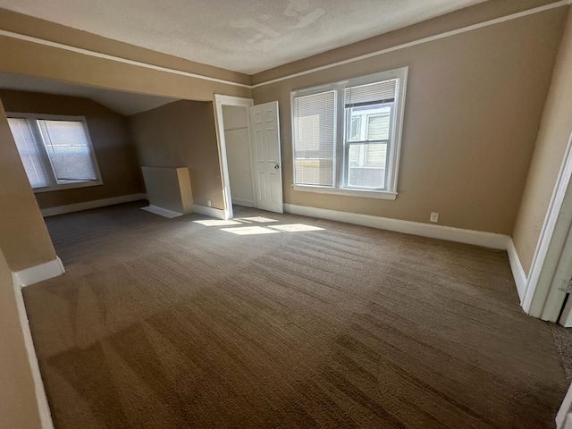 19980 Hickory St, Detroit, MI 48205 - unfurnished living room with carpet flooring and vaulted ceiling