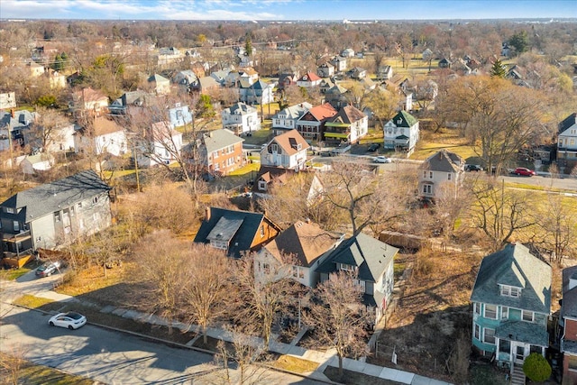 aerial view with a residential view